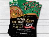 Casino themed Birthday Party Invitations Casino 50th Birthday Invitation Adult Man Birthday Surprise