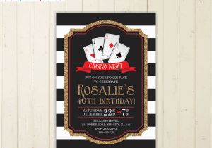 Casino themed Birthday Party Invitations Casino Party Invitation Casino Birthday Invitation Poker Party