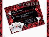 Casino themed Birthday Party Invitations Casino Party Invitations Casino Blush by