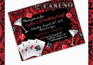 Casino themed Birthday Party Invitations Casino Party Invitations Casino Blush by