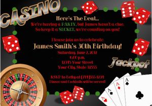 Casino themed Birthday Party Invitations Grown Up Invitations Baby Shower Invitations Cheap