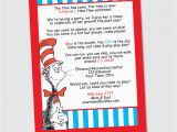 Cat and the Hat Birthday Invitations Cat In the Hat Birthday Invitation Digital File Dr Seuss