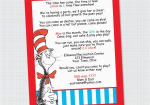 Cat and the Hat Birthday Invitations Cat In the Hat Birthday Invitation Digital File Dr Seuss