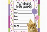 Cat Birthday Invitations Printables Cat themed Birthday Invitations Drevio Invitations Design