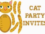 Cat Birthday Invitations Printables Cat themed Party Invitations My Paper Crane