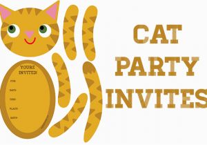 Cat Birthday Invitations Printables Cat themed Party Invitations My Paper Crane