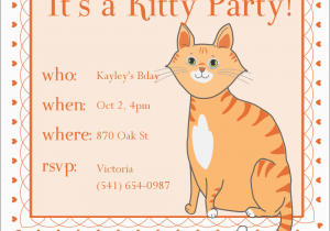 Cat Birthday Invitations Printables Kitty Cat Birthday Invitation