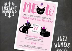 Cat Birthday Invitations Printables Kitty Invitation Template Cat Invitation Kitty Birthday