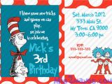 Cat In the Hat 1st Birthday Invitations Cat In the Hat Birthday Invitations Invitation Librarry