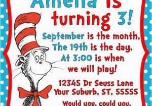 Cat In the Hat 1st Birthday Invitations Dr Seuss Cat In the Hat Invitation Printable 5×7