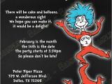 Cat In the Hat 1st Birthday Invitations Novel Concept Designs Thing 1 and Thing 2 Cat In the