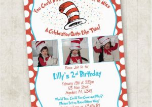 Cat In the Hat Birthday Party Invitations Cat In the Hat Birthday Invitation