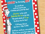 Cat In the Hat Birthday Party Invitations Cat In the Hat Custom Birthday Invitation