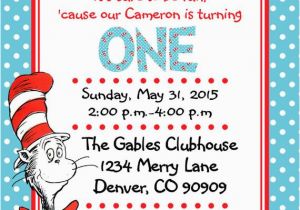 Cat In the Hat Birthday Party Invitations Printable Pdf Dr Seuss Invitations Cat In the Hat Birthday