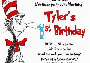 Cat In the Hat First Birthday Invitations Free Printable Cat In the Hat Birthday Party Invitations