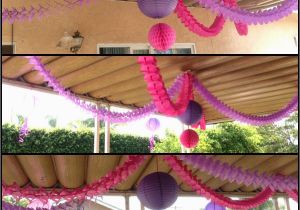 Ceiling Decorations for Birthday Party events Party Parties Pink Purple Garland Garlands Ceiling