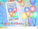 Cell Phone Birthday Cards Birthday Greeting Card or Background with Cellphone Stock