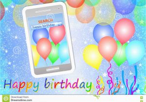 Cell Phone Birthday Cards Birthday Greeting Card or Background with Cellphone Stock