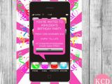 Cell Phone Birthday Invitations 10 Mobile Phone Invitations Girls Birthday by