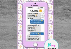 Cell Phone Birthday Invitations Cell Phone Emoji Tween Teen Birthday Invitation Cellphone