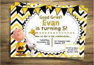 Charlie Brown Birthday Invitations Charlie Brown Snoopy Birthday Party Invitation Peanuts