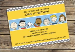 Charlie Brown Birthday Invitations Peanuts Charlie Brown Printable Invitation Downloadable