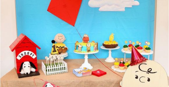 Charlie Brown Birthday Party Decorations Kara 39 S Party Ideas Peanuts Charlie Brown Birthday Party