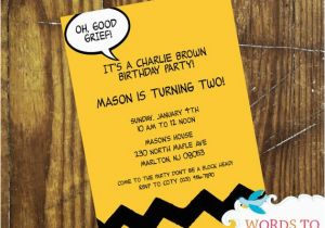 Charlie Brown Birthday Party Invitations Custom Charlie Brown themed Birthday Party Invitations