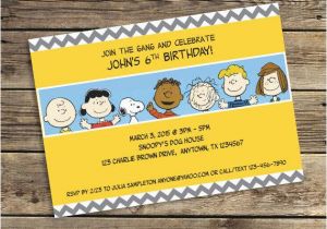 Charlie Brown Birthday Party Invitations Peanuts Charlie Brown Printable Invitation Downloadable