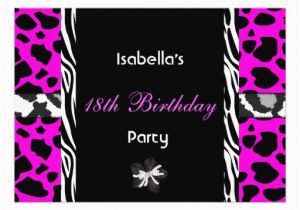 Cheap 18th Birthday Invitations 18th Teen Birthday Party Black White Pink Purple Zazzle