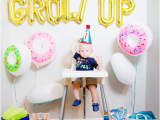 Cheap 1st Birthday Decorations Donut Grow Up 1st Birthday Party Momhacker Group Board