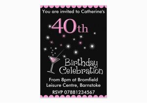 Cheap 40th Birthday Invitations 40th Birthday Party Invitation Cocktail Glass Zazzle