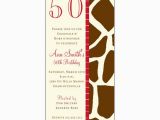 Cheap 50th Birthday Party Invitations Giraffe Red 50th Invitations Paperstyle