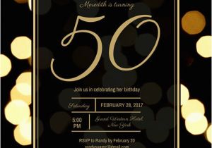 Cheap 50th Birthday Party Invitations Golden 50th Birthday Invitation Templates by Canva