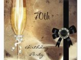 Cheap 70th Birthday Invitations 70th Sepia Champagne Glass Black Diamond Announcement Zazzle