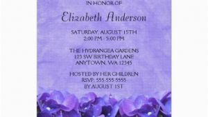 Cheap 80th Birthday Invitations Gt Discount Purple Hydrangeas 80th Birthday Party