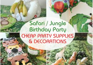 Cheap First Birthday Decorations Safari Jungle themed First Birthday Party Cheap Party