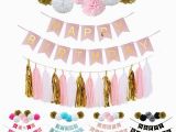 Cheap Happy Birthday Banners Cheap Pink Happy Birthday Banner White Tissue Paper Tassel