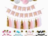 Cheap Happy Birthday Banners Cheap Pink Happy Birthday Banner White Tissue Paper Tassel