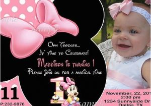 Cheap Minnie Mouse Birthday Invitations First Birthday Invitations Minnie Mouse Cobypic Com