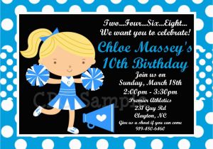 Cheerleading Birthday Invitations Cheerleader Birthday Invitation Cheer Party Invitations
