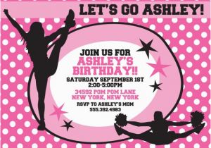 Cheerleading Birthday Invitations Items Similar to Pink Cheerleading Birthday Party themed