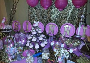 Cheetah Birthday Decorations Birthday Party Cheetah Print Pink and Gold Candy Buffet