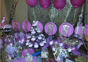 Cheetah Birthday Party Decorations Birthday Party Cheetah Print Pink and Gold Candy Buffet