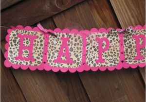 Cheetah Print Birthday Decorations Pink Leopard Animal Print Birthday Banner Leopard Party