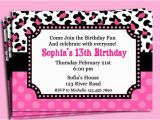 Cheetah Print Birthday Invitation Templates Pink Cheetah Print Polka Dot Invitation Printable or Printed