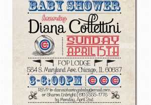Chicago Cubs Birthday Invitations Chicago Cubs Baby Shower Invitation Baseball by