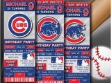 Chicago Cubs Birthday Invitations Chicago Cubs Birthday Invitation Baseball Ticket by Digisport