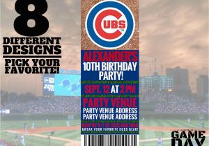 Chicago Cubs Birthday Invitations Chicago Cubs Invitation Printable by Gamedayprintable On Etsy