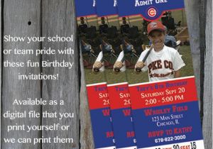 Chicago Cubs Birthday Invitations Chicago Cubs themed Birthday Invitation by